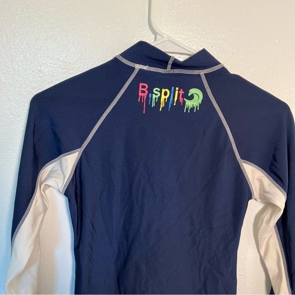 B. Split Rash Guard Navy Blue - Picture 7 of 12